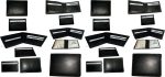 Lot of 12 new men's soft leather black billfold wallet 9 credit atm card 2 ID BN