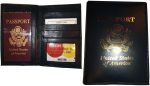 Lot of 2 New 4 credit cards + ID Lamb skin USA Leather passport case wallet BNWT