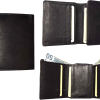 Lot of 3 FIZA NY Leather men's trifold wallet unbranded Black men's wallet B new