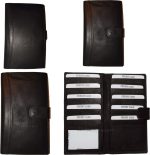 Lot of 4 leather checkbook cover Black credit card ID wallet 19 Cards Brand New