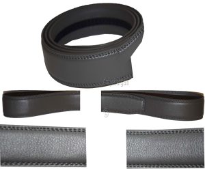 Men’s  Gray leather belt strap Size XL. 43" strap genuine leather New Strap only