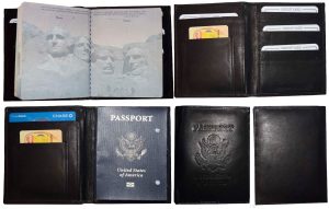 passport cover USA leather wallet black passport case real genuine leather case