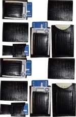 Lot of 12 Black Lizard skin printed leather money clip unbranded money Clip New.