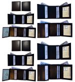 Lot of 12 Man's Trifold wallet genuine calfskin Leather credit card 2 bill slot