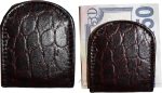 Lot of 2 New Brown Crocodile printed leather Unbranded money clip Clip Money BN