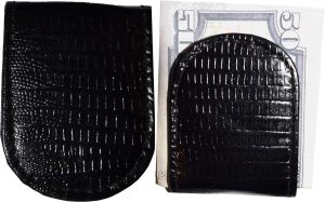 Lot of 2 New Lizard printed leather money clip, Black Unbranded new money clip