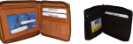 Lot of 2 Zip around Leather Wallet Bi-fold wallet 8 card spaces 2 Bill pockets