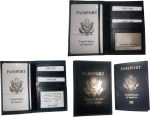 Lot of 3 New USA Leather passport case wallet credit ATM ID card case BN covers