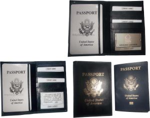 Lot of 3 New USA Leather passport case wallet credit ATM ID card case BN covers