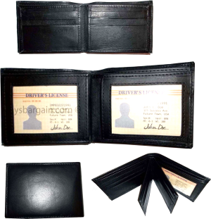Lot of 4 Men's Wallet Soft Leather 9 Card Holder IDs 3 Bill slots BR New Wallet