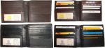 Lot of 4 Men's wallet Genuine Leather Hipster bifold Black brown billfold wallet