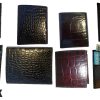 Men's Crocodile skin Printed Leather Wallet Trifold wallet ID 9 card 2 bill slot
