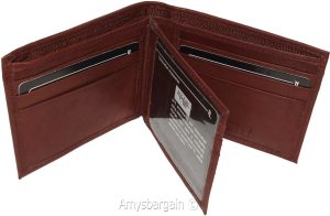 Men's Leather Wallet 3 Bill space leather men's Bifold wallet Zip change pocket