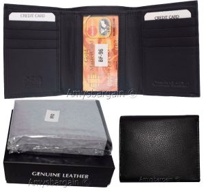 Men's RFID Wallet Genuine Leather Trifold Wallet 2 billfold Brnd New in Box RFID