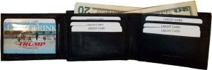 New style leather man's wallets 9 Credit card ID window 2 suede lined bill slots