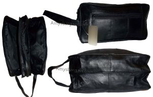 Women/Man's Large Leather Grooming bag Cosmetic Make up case toiletry case BNWT
