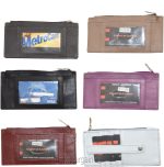 Women's Genuine Leather ID Credit Card Holder Wallet Slim Purse Colors Zip case