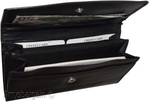 leather checkbook wallet compact wallet cards change bills black wallets bn.