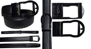 mens black replacement leather waist belts waistband new auto-lock strap only XL