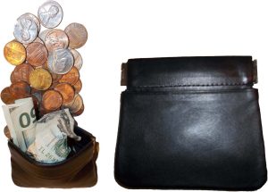 2 change purse genuine leather squeeze coin case change case coin wallet