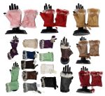 Finger-less Gloves Winter Gloves Hand Wrist Warmer Fur trim one size fits all