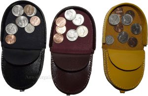 Lot of 3. Unisex Leather change purses coin case, new vintage style change purse