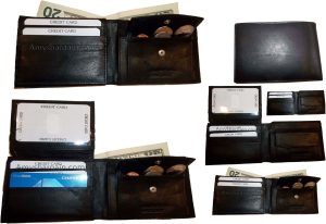 Lot of 6 Men's Bifold Leather Wallet 7 credit card ID Change purse 2 bill slots