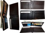 Lot of 6 men’s wallet genuine leather new style 2 bill slot 14 card spaces new