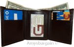 Men’s woven printed leather wallet trifold wallet new 2 billfolds 9 cards id