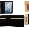 men's leather bifold wallet zip change purse 2 bill slots 9 card 2 id new in box