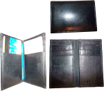 3 Skinny leather 6 business and credit card Black leather card case brand new