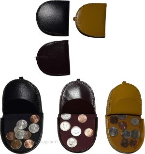 3 Unisex Leather change purses Coin case Vintage styled change purse