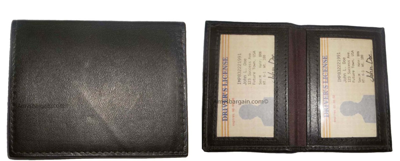 Lot of 12 slim leather business card case credit card 2 id windows mew - Image 12