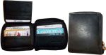 Lot of 2 New Zip around men's Leather wallet Black wallet 9 credit card, ID BNWT