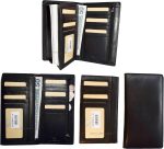 Lot of 3 New Black Leather checkbook wallet 14 credit card change purse ID BNWT