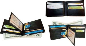 Lot of 3 New man's leather Black bi fold wallet 12 credit cards 2 bill slots ID