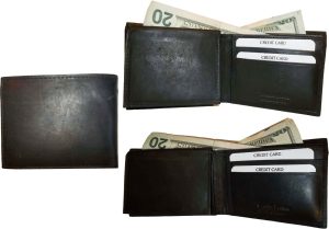 Lot of 3 New style leather man's wallet 2 bill slots 1 zip 4 credit card 1 ID BN