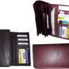 Lot of 3 Woman's Leather checkbook wallet 6 Credit card ID 7 Bill pockets BR New