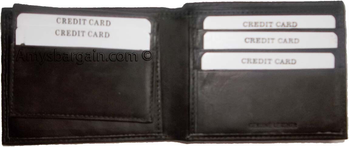 Lot of 6 New Men's Soft Leather Brown billfold Wallet 9 Credit ATM Card 2 ID NWT - Image 5