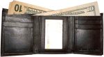 Man’s wallet Trifold Leather transparent window 6 card 2 bill slots New wallet