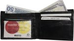Men's Bifold Black Wallet Genuine Leather 12 Credit Card 2 ID 3 Bill pockets