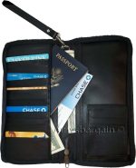 New Leather Organizer Checkbook wallet Airline tickets Passport 15 Credit Cards
