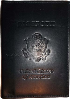 New USA Leather Passport cover Credit ATM Card holder passport / card case bnwt