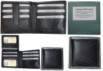 RFID men's hipster wallet genuine leather bifold 15 card 2 IDs new wallet in box