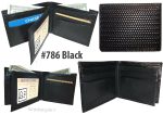 leather men's wallet. woven printed man's bi-fold wallet 9 card id new