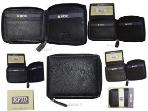 men's wallet rfid genuine leather bifold 2 bill slots 1 new wallet in box