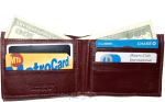 thin men's leather wallet 8 card slots 2 bill spaces thin bifold men's wallet