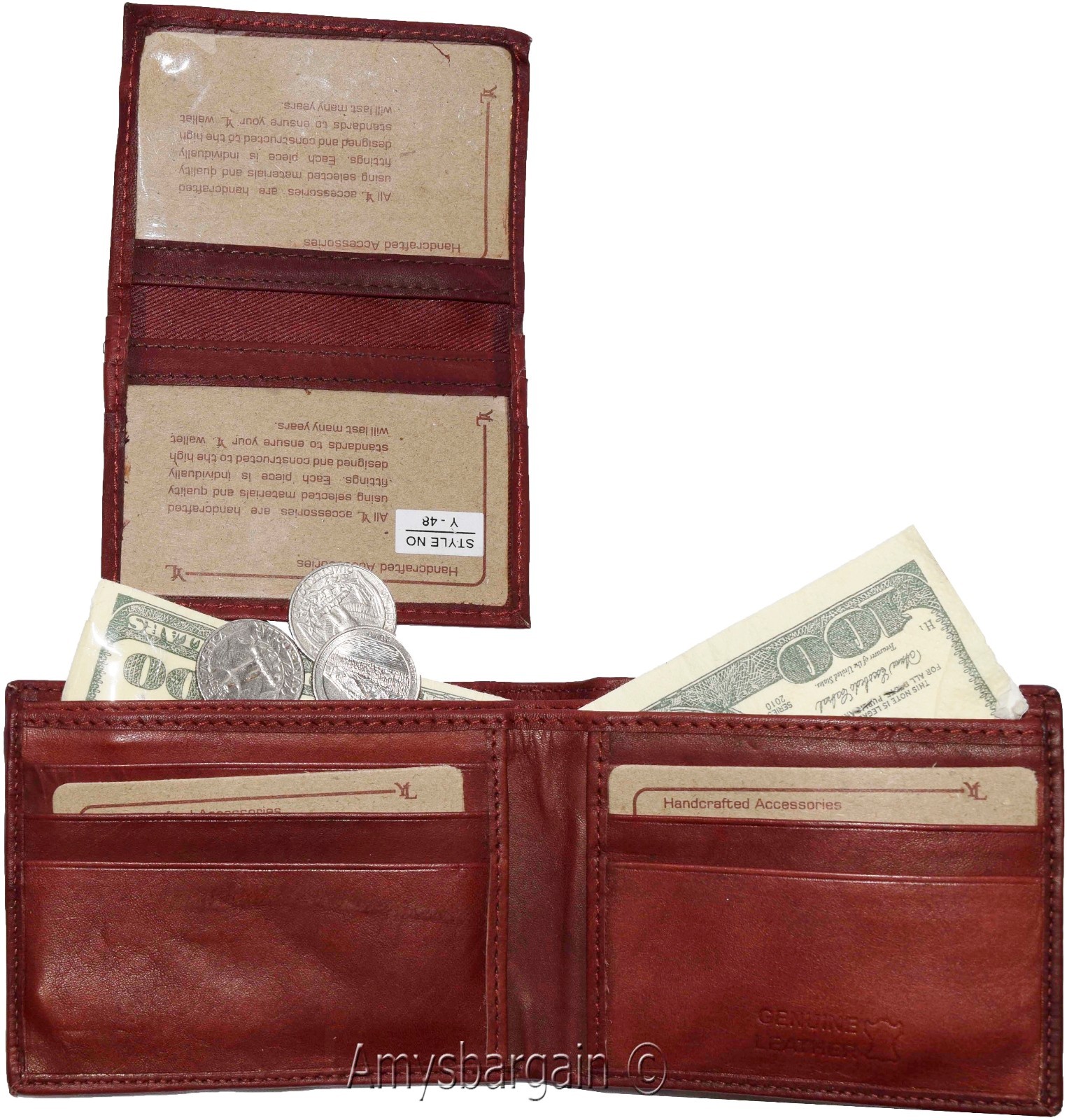 Lot of 2 Men's Leather Wallet, Bifold Wallet, Detachable 2 ID 3 Card piece BNWT - Image 13