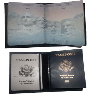 Lot of 2. New USA Leather Passport Case, Wallet with Card Space. Genuine leather