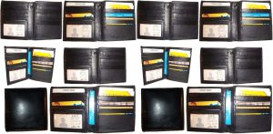 Lot of 6 Men's wallet, Genuine Leather Hipster bifold brown billfold wallet bnwt